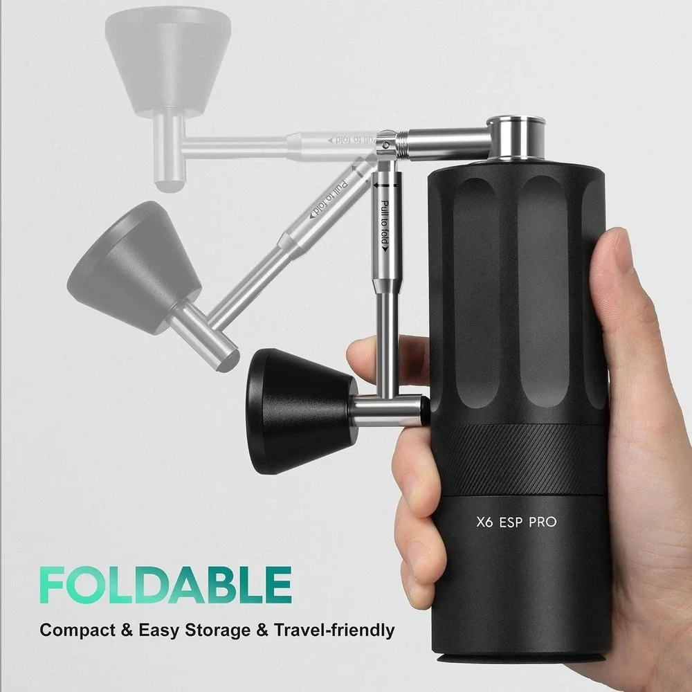 Star Nebula X6 Pro Manual Coffee Grinder Black Folding Handle Conical Burr New